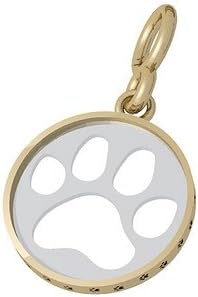 Bark Avenue Jewelers- Cut Out Paw Print Pendant 14 Karat Two Tone Gold - Small