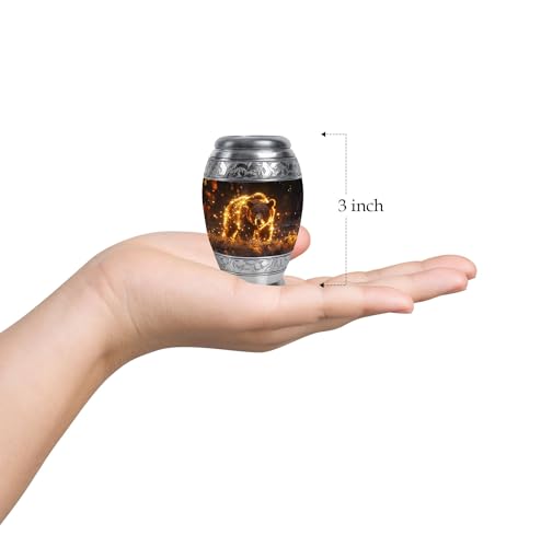 Image of Bear Urn - Small Urns for Human Ashes - Funeral Urns for Human Ashes Adult - Urns for Ashes Adult Male - Cremation Urns for Men - (3 inch Pack of 1)