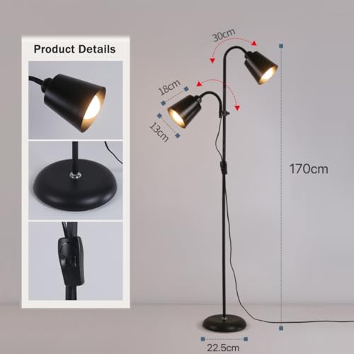 Lampara de Pie Inteligente con control por voz y luz regulable E27 5