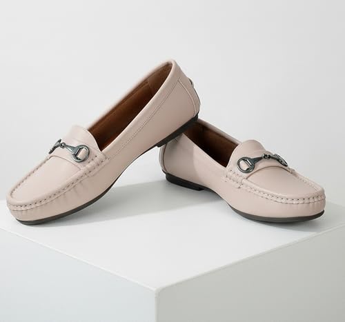Image of Pluxh Women's Classic Ballet Flats with Metal Detail | Soft Padded Slip-On Shoes | Lightweight Comfort Footwear | Flexible Sole | Office, Casual