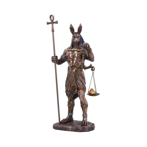 Meticolosamente dipinta a mano: ogni statuetta è dipinta con cura, evidenziando la potente presenza di Anubi e i dettagli raffinati di questo capolavoro simbolico.