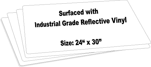 JustSignFrames Blank Reflective Metal Sign (Pack of 4) Made of Aluminum Sheet Metal Plate Surfaced with 3M Industrial Grade Reflective Vinyl, Customized For Personalized Banner, 24 x 30 x .040, White