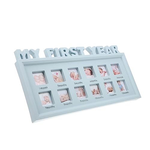 Beatifufu 12 Months Photo Frame for Baby Registry My Picture Holder Growth Record Photo Frame Infant Holder