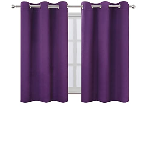 Image of LEMOMO Purple Thermal Blackout Curtains /38 x 54 Inch /Set of 2 Panels Room Darkening Curtains for Bedroom