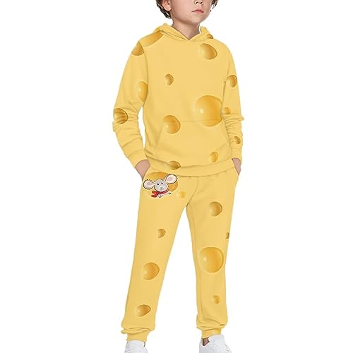 doginthehole 2 Piece Outfit Youth Pullover Hoodies Sweatshirt Suit with Matching Trousers for Kids Boys Girls4