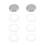 6 Pieces Moka Pot Replacement Cup Gasket with 2 Pcs Stainless Filter Silicone Moka Express Replacement Seals Funnel Kits Compatible Espresso Coffee Maker Parts(1-cup)