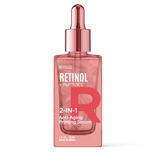 RevitaLux Retinol & Peptides 2-in-1 Serum - Anti-Aging, Smooths Fine Lines, Wrinkle Treatment, Hydrating, Dermatologist Tested, Cruelty-Free Korean Skin Care for All Skin Types - 2 Fl. Oz