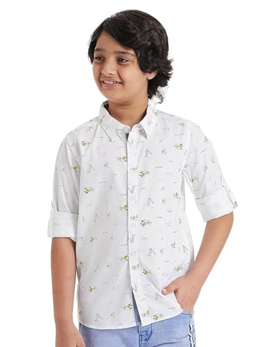 Image of Amazon Brand - Jam & Honey Boys Boys 100% Cotton Printed Full Sleeves Shirt | Age 2-12 Years