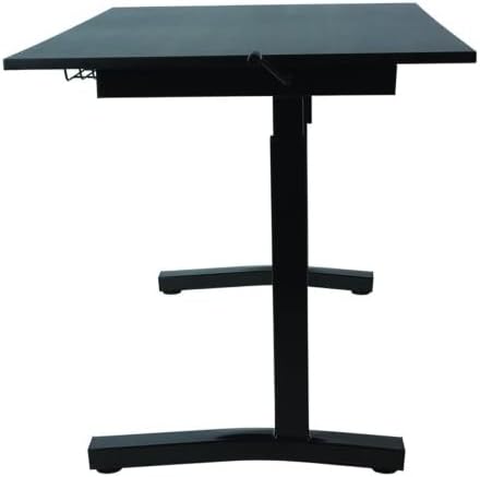 Miniatura 6 de UrbanPro Escritorio de pie de altura ajustable con manivela con cesta de cable de alambre en negro