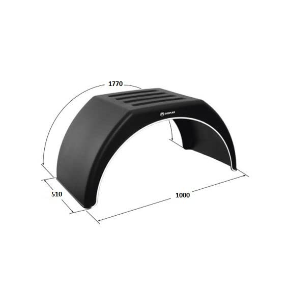 ALETA GUARDABARRO, PASO DE RUEDA BASE PLANA RUEDA DOBLE 510x1770x1000 DOMAR