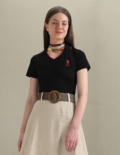 Image of U.S. Polo ASSN. Women's Cotton Regular Fit Solid Polo Shirt