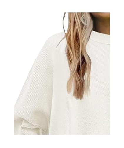 Image of SEMATOMALA Women's Oversized Plain Batwing Sweaters Fall Winter Crewneck Trendy Pullover Knit Jumper Tops