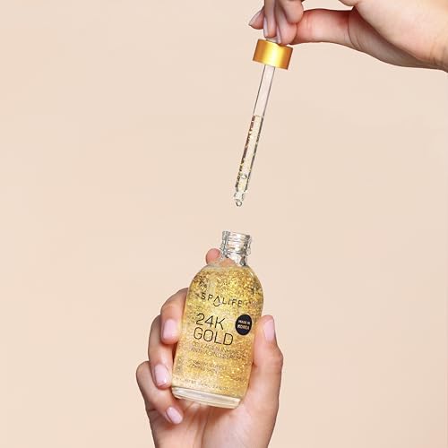 Spa Life Face Serum: 24K Gold Collagen, Hydrating Hyaluronic Acid Serum 100 ml (3.7 oz) - For Supple Skin, Radiance Boosting, Firming & Hydrating (2 Pack)