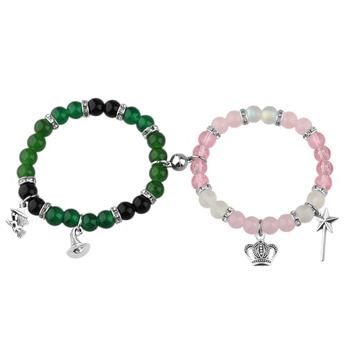 FAADBUK Elphaba and Glinda Fan Gift Elphaba Glinda Lover Gift Witch Beaded Bracelet Set for Her