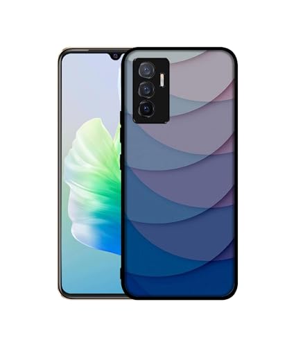Image of Waves Pattern Print Design Premium 2D Printed Metal Back Case Cover for Vivo V23E 5G / Y75 4G, Multicolor