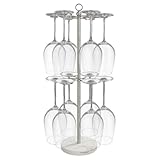 GZILA Countertop Wine Glass Holder Large, Free Standing Marble Base Tabletop Stemware Rack with 12 Holders Heavy Duty Cocktail Glass Tree Stand, SUS304 Stainless Steel
