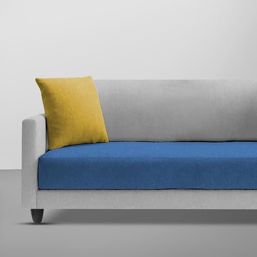Image of Casaliving Dominic 2 Seater Sofa Set for Living Room (Blue Grey Fabric) Premium Fabric Sofa