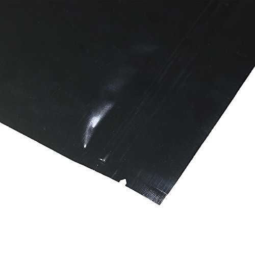 Qq Studio 100 Durable Double-Sided Metallic Foil Flat Style Zip Closure Locking Bag 7.5X10Cm (3X4) (Black) #TOP2