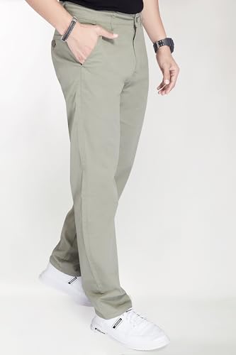 Image of DIVISIVE Men's Regular Fit Cotton Chinos Trousers Pants