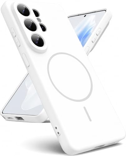Image of DIZORO Microfiber Candy Case Compatible with Samsung S26 Ultra 5G Smooth Touch Cushion Liquid Soft Silicone Gel Rubber Phone Cases Non-Slip Full Body Protective Shockproof Back Cover - White