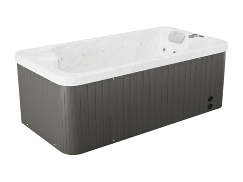 Vente-unique - Bañera de hidromasaje de exterior TAHITI - 2 personas - Blanco perla - Sistema BALBOA