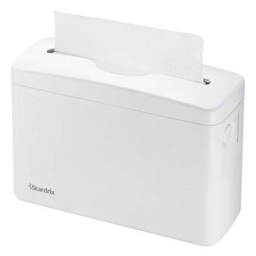 Stardrix Countertop Paper Towel Dispenser, White Hand Towel Holder for Multifold/C-Fold/Z-Fold Towels, Spring Loaded Single Sheet Dispensing, Non-Slip Base, Compact Design for Home or Commercial