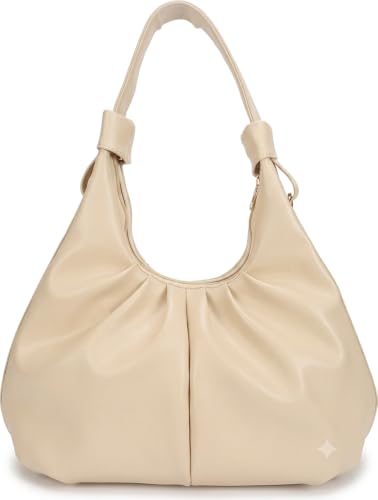 Image of ProArch Stylish Ruched Hobo Shoulder Bag for Women | Vegan Leather Pleated Sling Handbag with Zip Closure & Comfortable Strap | Spacious Casual & Office Tote Bag for Ladies
