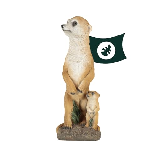 VERDOBA - Erdmännchen Gartenfigur Mutter mit Baby aus Kunstharz -...