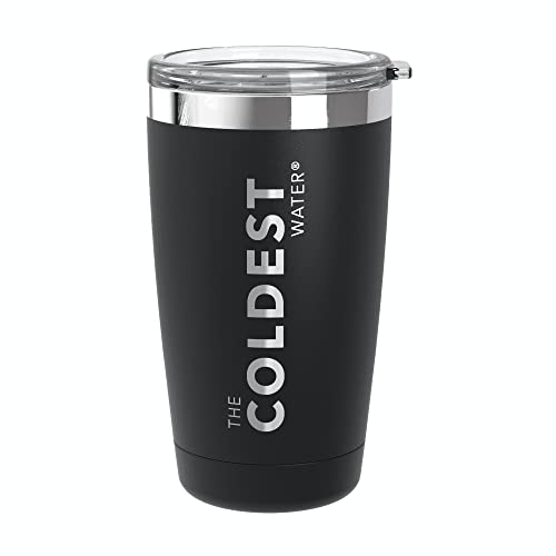 Coldest Stainless Steel Vacuum Insulated Double Wall Travel Modern Tumbler, Durable Coffee Mug, Thermal Cup with Splash Proof Sliding Lid | 20 oz, Stealth Black