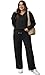 2 Piece Sets for Women Travel Airport Outfits for Women 2025 Womens Early Fall Fashion 2025 Outfits Lounge Sets Two Piece Clothes Wide Leg Pants Sweatsuits Comfy Matching Set Clothing Black XS