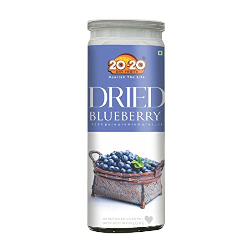 Image of 20-20 Dry Fruits Dried Blueberry Jar 200g | 100% Natural, No Added Sugar or Preservatives | Nutrient-Dense Superfood for Snacking & Baking | Sweet and Delicious