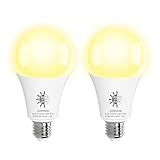 Gonhom 2 Pack Dusk to Dawn Light Bulbs Outdoor, 2700K Warm White, 720LM, 9W(60W Equivalent) A19 E26 Automatic On/Off LED Sensor Light Bulbs, Dusk to Dawn Outdoor Lighting for Porch Garage Patio
