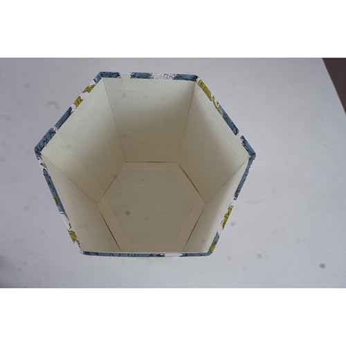 Image of Floral Hand Block Printed 3.3 Gallon Decorative Waste Basket - Eco-Friendly Cardboard Trash Can, Plastic-Free & Sustainable, Perfect for Christmas and Housewarming Gifts (1, Green Blue FLOWAR)