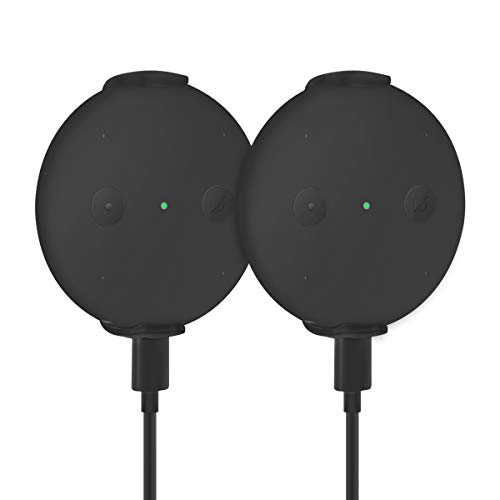 Wall Mount Holder 2 Pack Compatible with Echo Input, Caremoo Simple Design Wall Hanger Brackets for Space Saving, Screws/Tape Installation Anywhere (Black)