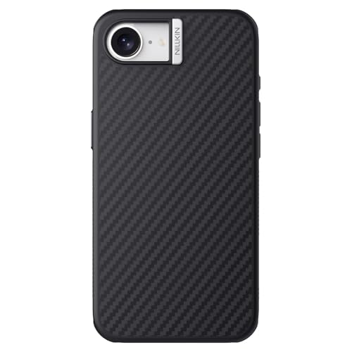 Image of Nillkin Case for Apple iPhone 16E / 17E (6.1 inch Inch) Synthetic Fiber Pro Magnetic Works with Mag Safe Aramid Carbon Tough Waterproof Silver Color