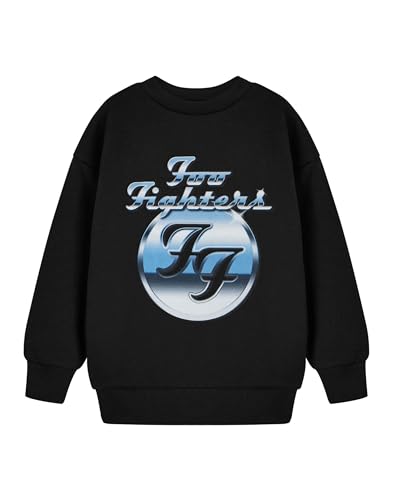 Foo Fighters Kids Long Sleeve Graphic Tee | Black Band Logo Classic Top | Unisex Crew Neck Music Shirt for Autumn-Winter | Casual Wear, Band Merchandise for Children