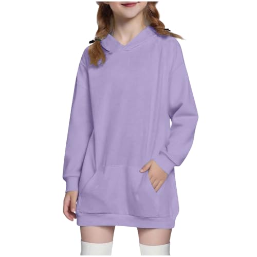 Hoodie Dress For Girls Sweatshirt 2025 Fall Fashion Winter Clothing Cute Aesthetic Comfort Long Hoodies 5-14 Y