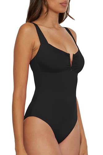 BECCA Women's Standard Color Code V-Wire One Piece Swimsuit, Adjustable, Bathing Suits2
