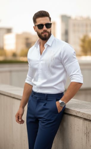 Image of IndoPrimo Men's Stylish Satin Shirt for Party and Casual Wear - Exclusive Designer Full Sleeve Shirt for Men - Pilar