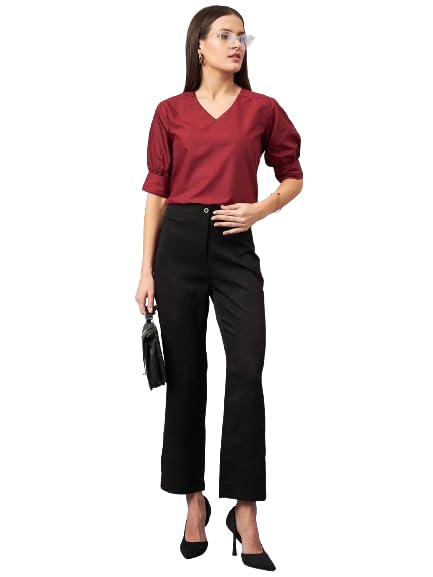 style quotient Women Solid Maroon Polycotton Formal Top-picture-43