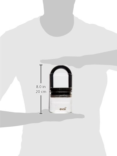 Best Premium Airtight Storage Container For Coffee Beans, Tea And Dry Goods - Evak - Innovation That Works By Prepara, Glass And Stainless, Soft Touch Black Handle, Medium - #TOP6