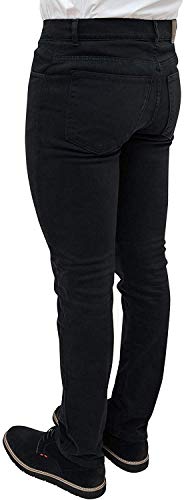 Pantalon d'hiver homme slim fit en coton noir taille 76 pour un style casual
