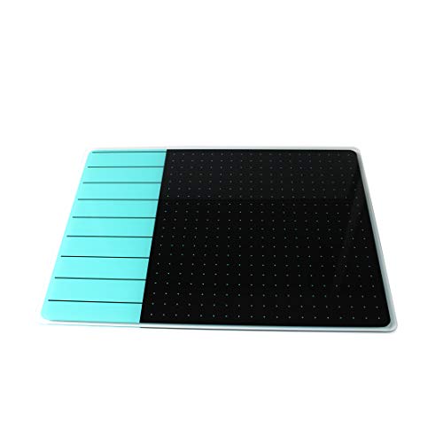 Floortex Viztex Glacier Magnetic Glass Dry Erase Board. Plan & Grid 17" X 23" - Light Teal/Jet Black (Fcvgm1723Tp) #TOP2
