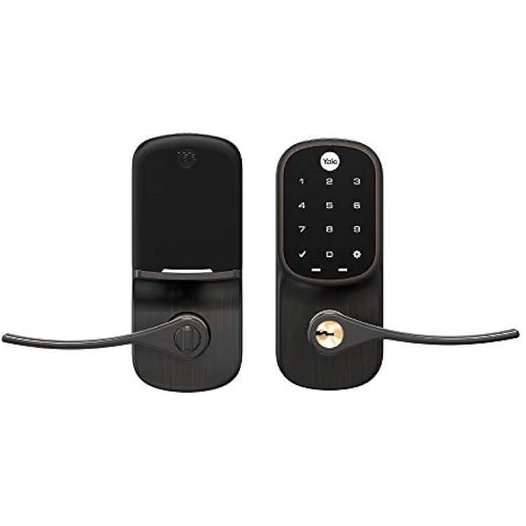 Yale Assure Lever - Z-Wave Smart Door Lever for Keyless Access (for Doors with no deadbolt) - Works with Ring Alarm, Samsung SmartThings and More - Bronze