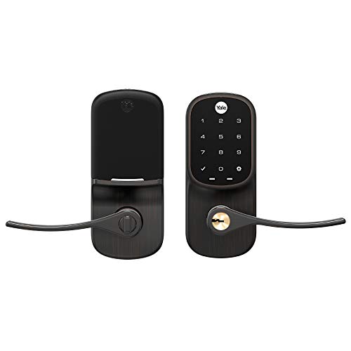 Yale Assure Lever - Z-Wave Smart Door Lever for Keyless Access (for Doors with no deadbolt) - Works with Ring Alarm, Samsung SmartThings and More - Bronze