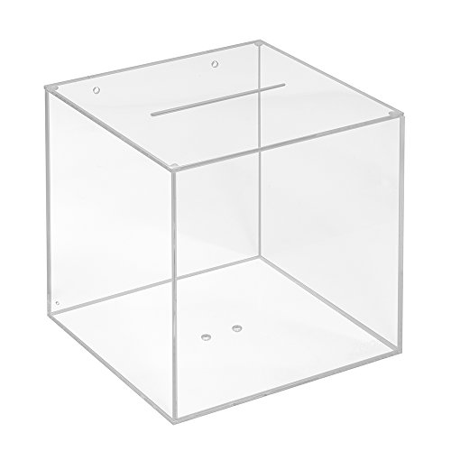 Losbox aus Acrylglas in 200x200x200mm - Zeigis® / Spendenbox/Aktionsbox/Gewinnspielbox/transparent/durchsichtig/Acryl/Plexiglas®