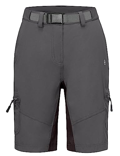 Little Donkey Andy Women's Lightweight Quick Dry Hiking Shorts Golf Shorts Zippered Pockets Gray XS
