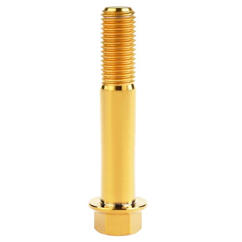 Image of Titanium Bolt M12 30 35 40 45 50 55 60 65 70 75 80 85 90mm Hex Small Flange Head for Motorcycle Car Modification Pack of 4 (M12x65mm Pitch 1.5, Gold)
