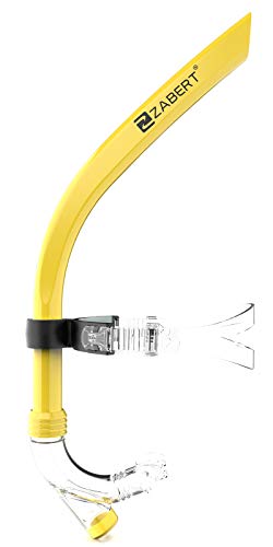 ZABERT SNK92 Swimming Snorkel Front Center Swim Snorkel,for Adult Women Men Youth Kids Age 8+ Swimmers Training Pool Swim Lap Snorkel Gear, Front Center Swim Snorkel Tube Equipment Yellow