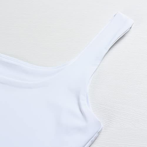 Artfish Women's Sleeveless Strappy Tank Square Neck Double Layer Workout Fitness Casual Basic Crop Tops4